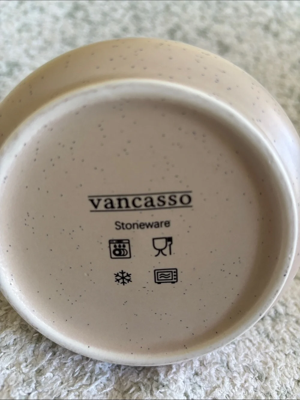 Vancasso Stoneware Speckled Ceramic Canister with Bamboo Lid NWT 6.5x4.5”
